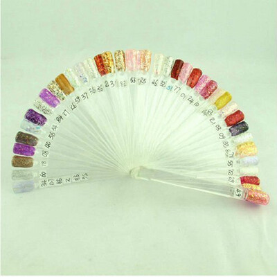 

MyMei False Clear Nail Art Tips Board Sticks Polish Display Fan Practice Tool 50PCSset