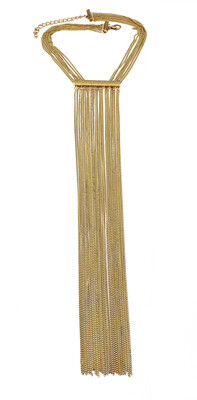 

Idealway New Fashion 2 Colors Silver Gold Alloy Multilayer Tassel Chain Long Choker Pendant Necklace Women Jewelry