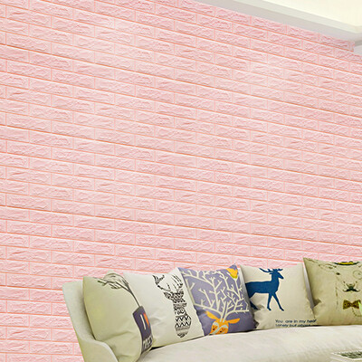 

Jinghui Si Chuang JH0925 wallpaper self-adhesive 3d stereo bedroom warm wallpaper kindergarten decoration thick stickers waterproof anti-collision dormitory decorative brick pattern cherry powder