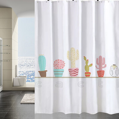 

Mercure guest Nordic polyester padded shower curtain Winter Spring 180200CM Plumb Waterproof mildew impervious machine shower curtain hotel bathroom curtain waterproof partition curtain