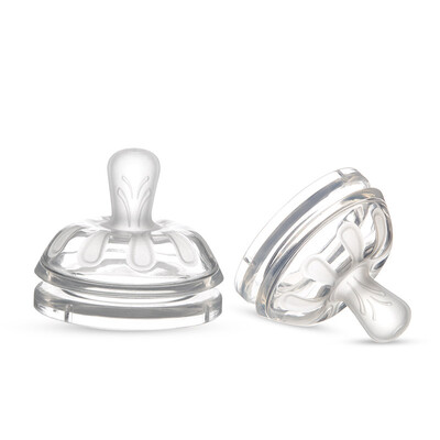 

Italy imported Nuvita baby bottle replacement nipple wide diameter soft silicone for more than 3 months two holes 6062