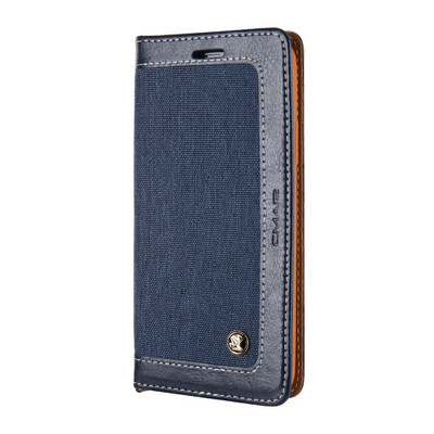 

Luxury Leather Jeans canvas Credit Card Wallet Flip Case for iphoneX 8 7 6s phone Cover Bags For iphone6plus 7plus With Card Slot