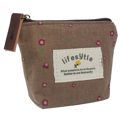 

MyMei Flower Canvas Purse Lovely Sweet Women Lady Girl Coin Cash Pouch Wallet Bag
