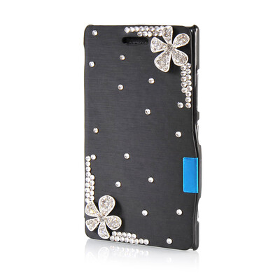 

MOONCASE Luxury Flower Crystal Leather Side Flip Wallet Pouch ЧЕХОЛ ДЛЯ Nokia Lumia 925