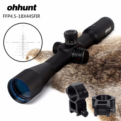 

ohhunt FFP 45-18X44 SFIR First Focal Plane Hunting Optical Riflescopes Side Parallax RG Glass Etched Reticle Lock Reset Scope