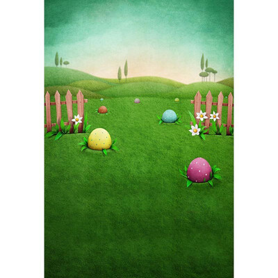 

Green Easter Festival Photo Backdrop 57FT Vinyl Fabric Cloth Digital Printing Photo Background S-3156