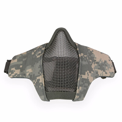 

Tactical Airsoft Mask Helmet Half Lower Face Metal Steel Mesh Net Hunting Protective prop for Paintball Party Mask CS