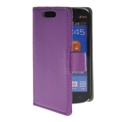 

MOONCASE Slim Leather Flip Card Pouch with Kickstand Shell Back ЧЕХОЛ ДЛЯ Samsung Galaxy Trend Lite S7390 S7392 Purple