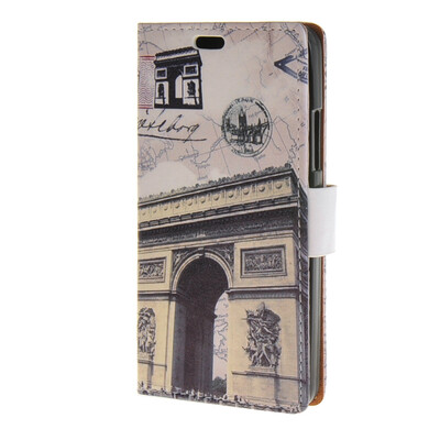 

MOONCASE Postcard Postmark Design Leather Wallet Flip Card Slot Bracket Back чехол для Microsoft Lumia 640 A01