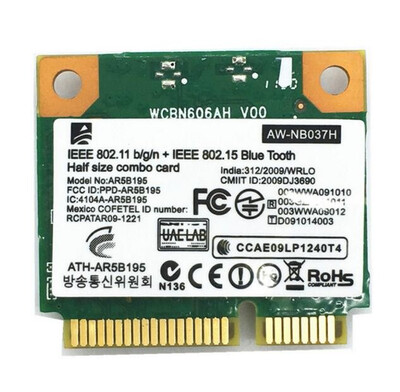 

Wireless Adapter Card for Atheros AR5B195 Wifi BlueTooth Network WIFIBT30 Combo Half Mini PCI-e Wlan for DellAcerAsus