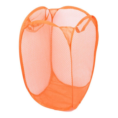 

UpperX Household Dirty Clothes Laundry Folding Mesh Bag Basket Holder Orange