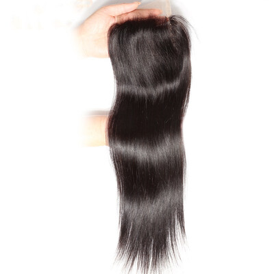 

UNice Hair Remy Hair Brazilian Straight Hair Closure Free Part Human Hair Lace Closure Swiss Lace 4"x4" 1 Piece