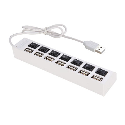 

JDL-A7 HUB USB Hub 7 Port USB 20 Independent Switch Indicator High Speed Ultra Slim Splitter Hub with USB Cable for Desktop Noteb