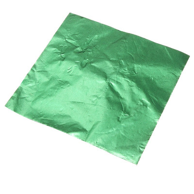 

UpperX 100pcs Square Sweets Candy Chocolate Lolly Paper Aluminum Foil Wrappers Green