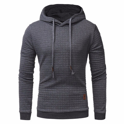 

4 Colors Men Casual Cotton Pullover Sweatshirts Plaid Long Sleeve O-Neck Gym Hoodies