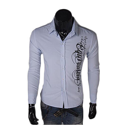 

Zogaa New Mens Shirt Printing Long Sleeve Slim