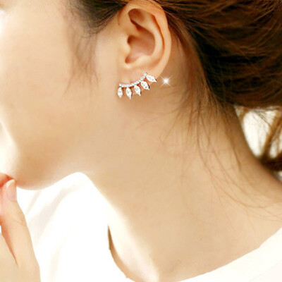 

MyMei New Fashion Ear Stud Earrings Gold Silver Plated Crystal Rhinestone Jewelry