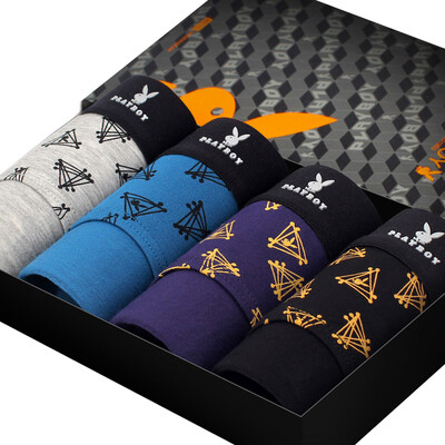 

PLAYBOY Playboy 5237 Men&39s Underwear 4 Gift Box Men&39s Triangle Underwear Mixed Color