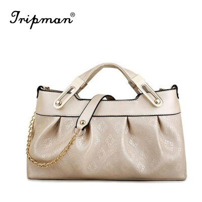 

Tripman New 2016 Fashion Women Handbag Pu Leather Shoulder Bags Woman fashion trends bow wave metal Mobile Messenger shoulder bag