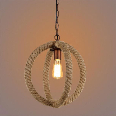 

Baycheer HL409436 Bowline 1 Light Globe Shade Burlap LED Pendant Light