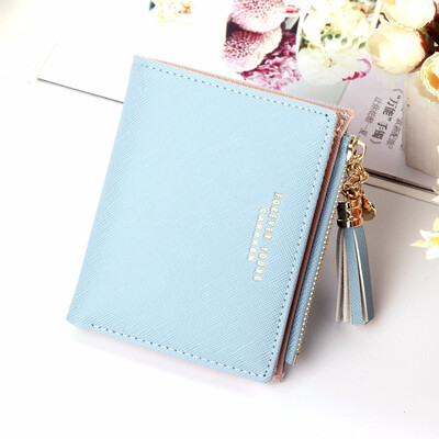 

Short wallet female fold simple Korean version thin style lovely zipper multi function student