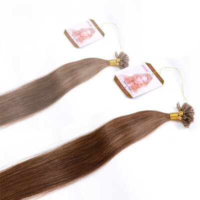 

BHF HAIR Fusion hair extensions 100 Human Hair Silky Straight Keratin Fusion Capsules Brown Nail Tip Hair 1gs 20g pack