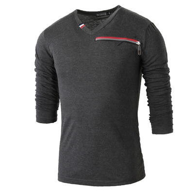 

Zogaa New Men's T-Shirt V-neck Color Matching