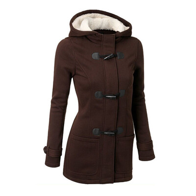 

CT&HF Women Horn Hooded Winter Casual Outerwear Coat