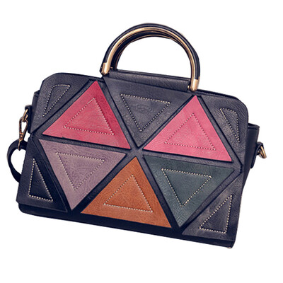 

New Women Bags Triangle Splice Satchel Messenger Handbag Tote CrossBody Shoulder