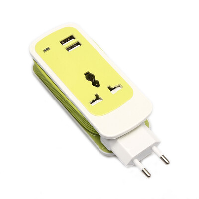 

Dual USB Port 3 in 1 Multi Socket US/EU Wall Charger 5V 2.1A phones Home
