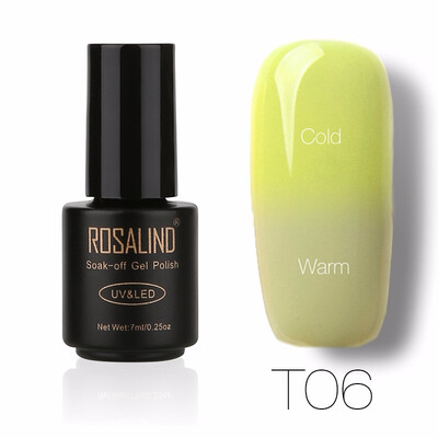 

ROSALIND Gel 1S 7ML Temperature changing Chameleon Gel Nail Polish Top Base Coat Needed poly gel Semi Permanent primer for nails