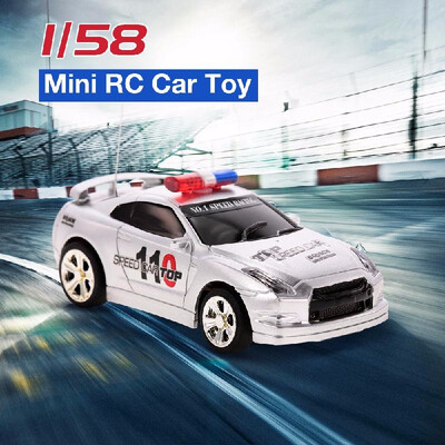 

158 Mini RC Car Toy 2CH Remote Control Electric Police Car with Music Light - 4 Types Randomly Delivered