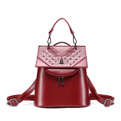 

New fashion school bags for women backpack genuine leather school backpacks women travel bags waterproof retro vintage backpacks