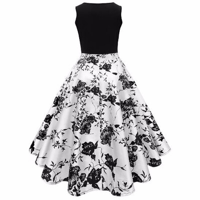 

New Arrival Women Fashion Cocktail Party Prom Dress Sleeveless Floral Print Dress