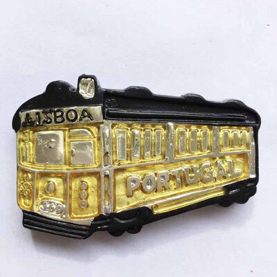 

1Pcs Creative Europe Portugal Lisbon Landmark Tram Travel Souvenirs Fridge Magnets Resin Handmade Magnetic Refrigerator Sticker