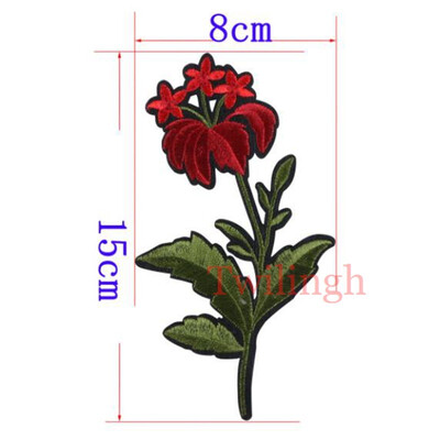 

1 Piece Patches Red Flower Embroidered Patch 3D Applique DIY Sewing Repair Accessories Fabric Stickers Wedding Clothing Patches