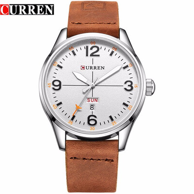 

NEW 2017 Curren Mens Sports Quartz Watches Mens Watches Top Brand Luxury Leather date week Wristwatches Relogio Masculino 8265