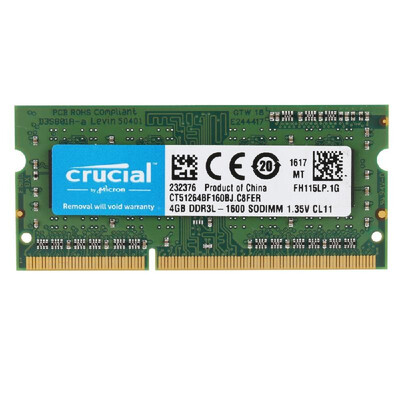 

Crucial DDR3 1600MHz PC3-12800 135V CL11 204 Pin SODIMM Laptop Memory RAM Size4GB8GB