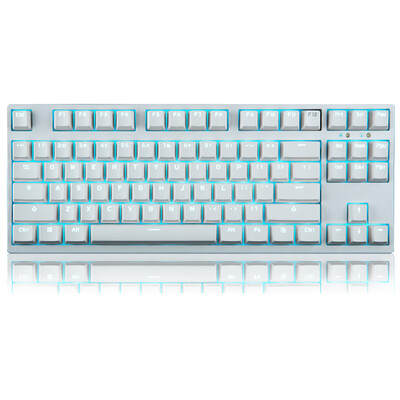 

GANSS GS87 cherry shaft all red backlash game mechanical keyboard 87 white tea shaft ice blue PBT version