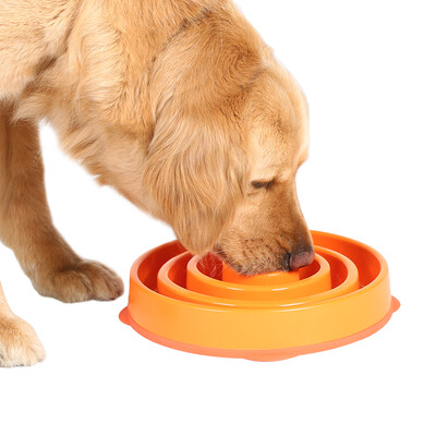 

Kyjen anti-smashing dog bowl cat rice bowl golden hair rice bowl large dog slow food bowl orange green