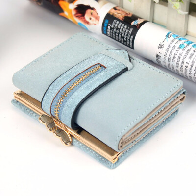 

Ladies short wallet Velcro scrub multifunctional fashion wallet young student Korean version card wrapping clip tide