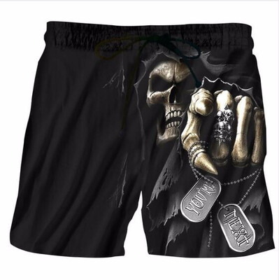 

Summer Men Beach Shorts 2018 Skull Punisher 3D Print Fashion Mens Bermuda Boardshorts Fitness Trousers Plus Size  Quick Dry