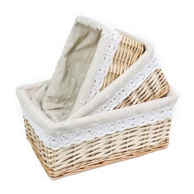 

MEIEM Handmade Woven Wicker Storage basket with LinerStorage containersHome Storage Bins for Toys laundry clothing Sundries Neat