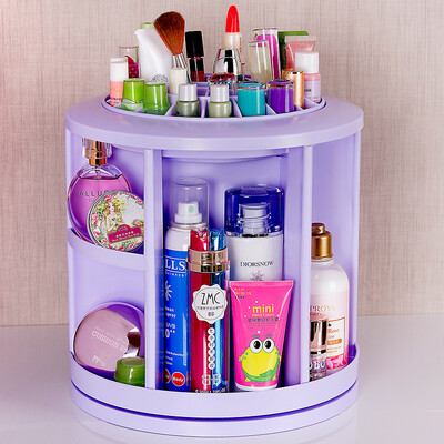 

【Jingdong Supermarket】 Shuangqing home cosmetics storage box multi-grid dresser finishing box 360 degrees rotating white SQ-1079