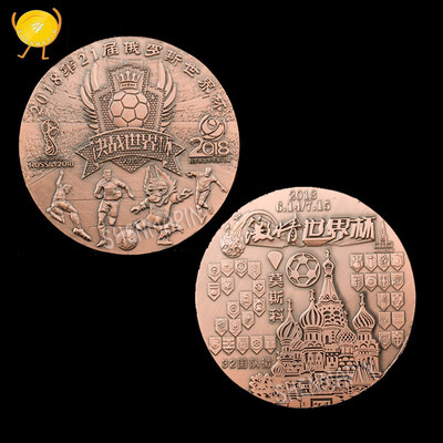 

2018 Russia Copper chapter World Cup coin Moscow football game challenges coin football real coins collection