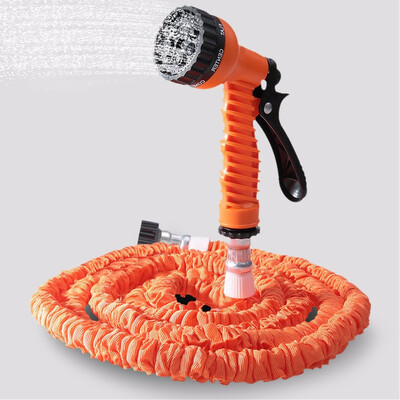 

25FT Expandable Garden Hose Pipe with 7 in 1 Spray Gun outdoor Latex tube Strong Water pressure wear resistant water gun