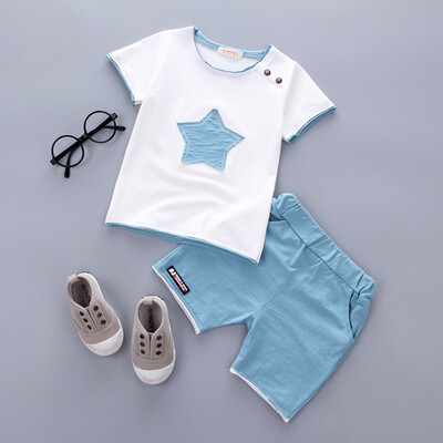 

2PCS Suit Baby Boy Clothes Children Summer Toddler Boys Clothing set Cartoon Kids Fashion Cotton Cute Stars Sets