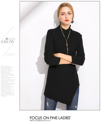 

XL XXL 3XL 4XL 5XL plus size casual autumn 2018 long sweaters women pullover big size long sleeve black gray slim knitted female