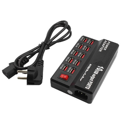 

Multifunctional High Speed 10-Port USB AC To DC Power Socket USB Charging Station Travel Charger for Smart Phones Pad Tablet & Oth