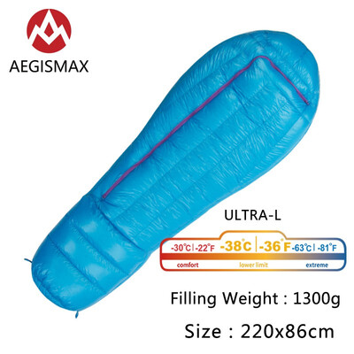 

AEGISMAX Outdoor Camping ULTRA 95 Goose Down Mummy Extreme Sleeping Bag Cold Weather Down Lengthened Adult Nylon Sleeping Bag